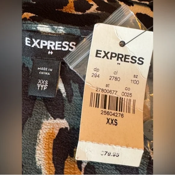 Express Animal Print Long Sleeve Dress - Picture 7 of 8